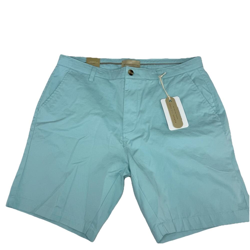 Across The Pond Men's Slim Stretch Chino Shorts Sz‎ 34 Seafoam Green NWT